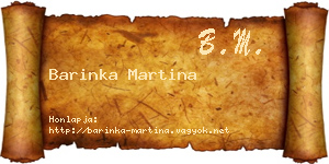 Barinka Martina névjegykártya